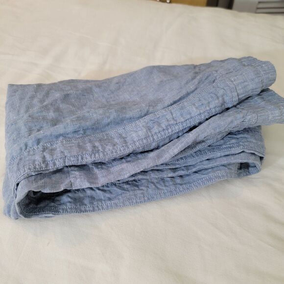 Athleta Cabo 100% Linen Blue Wide‎ Leg Pants Drawstring Pockets Plus Size 26 EUC - Picture 11 of 11